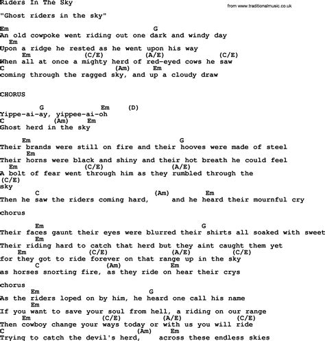 Riders In The Sky Bluegrass Lyrics With Chords