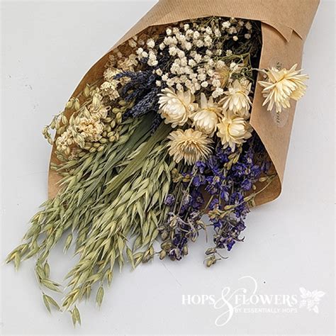 lavender blue mixed bunch dried flowers essentially hops