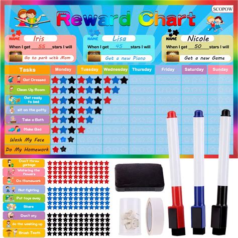 Buy Reward Chart For Kids Scopow Chore Chart For Kids Multiple Kids