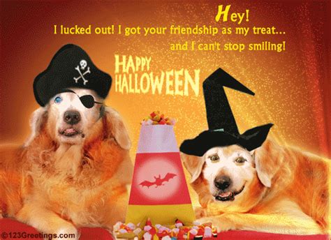 Halloween Friendship Treat Free Spellbound Friends Ecards 123 Greetings