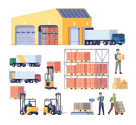 Logistics Cargo Logistic Shipping Delivery Worker Car Vehicle Png