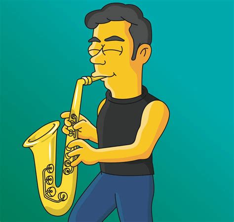 Saxophone Player T Custom Portrait From Photo As Yellow Cartoon C