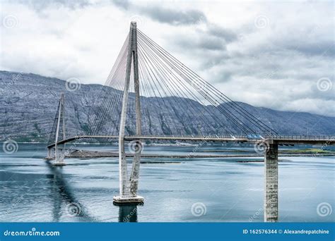 Dramatic Sideview Photo Of Helgelandsbrua Norwegian Or Helgeland Bridge