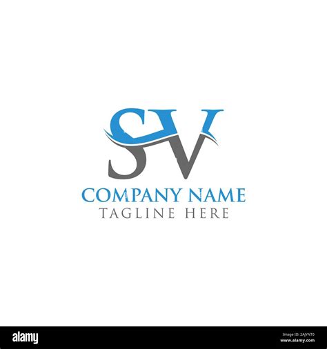 Initial Letter Sv Logo Design Vector Template Sv Letter Logo Design