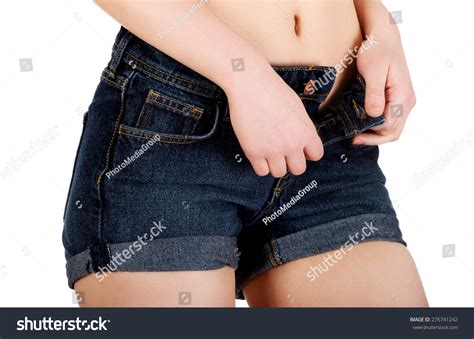 Sexy Woman Undressing Her Jeans Shorts Stockfoto 276741242 Shutterstock