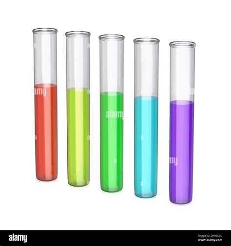 Colored Liquids In Test Tubes On White Background Stock Photo Alamy