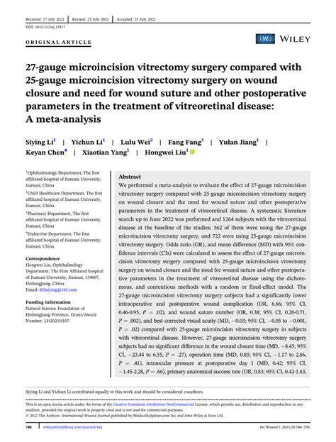 Pdf 27‐gauge Microincision Vitrectomy Surgery Compared With 25‐gauge