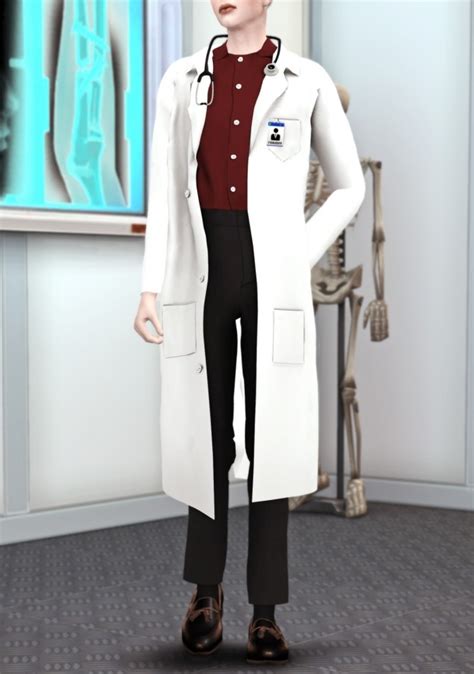 Dr Mika White Lab Coat With Stethoscope At Minzza Sims 4 Updates 12d