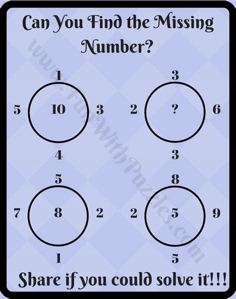 Maths Logic Circle Puzzle Questions With Answers For School Students
