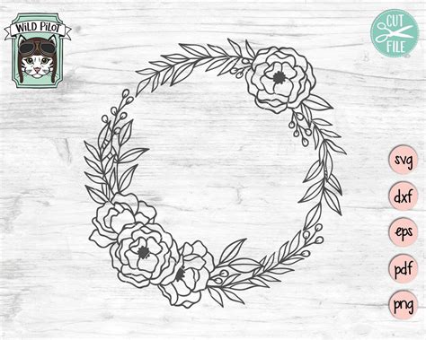 Download Wreath SVG file Flower Wreath svg Floral Wreath clipart | Etsy | Monogram frame, Flower frame ...