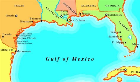 Map Of Florida Gulf Coast Mexico