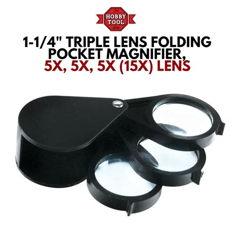 1 14 Triple Lens Folding Pocket Magnifier 5x 5x 5x 15x Lens
