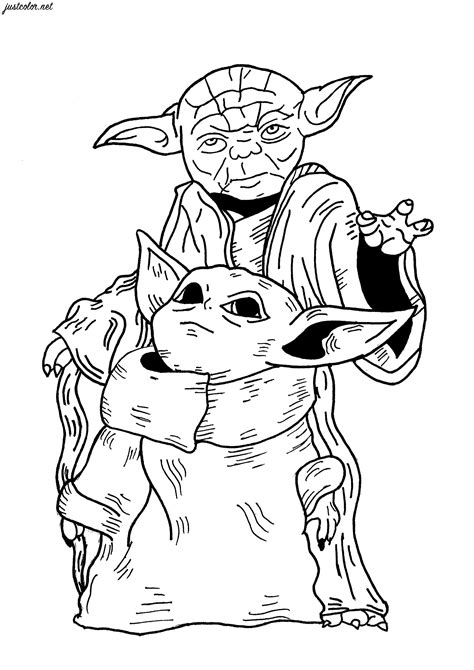 Grogu And Yoda Movies Adult Coloring Pages