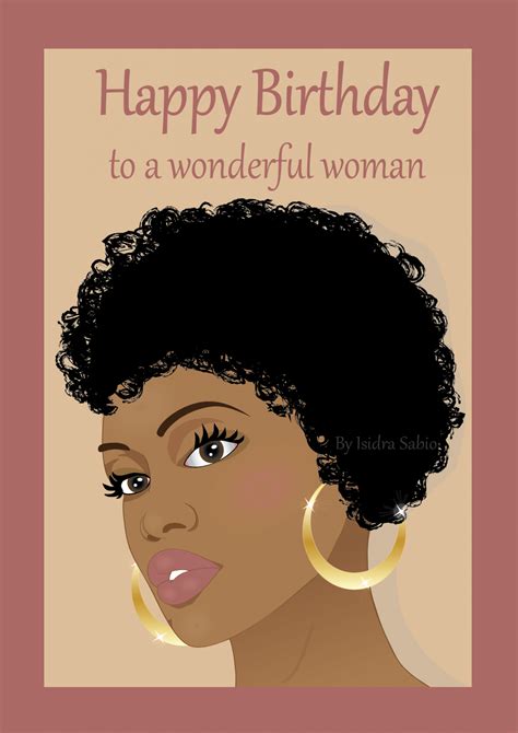 This Afrocentric Birthday Card For Women Shows A Beautiful Happy