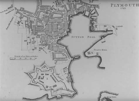 1765 City Of Plymouth Plymouth Map Plymouth Barbican Burning Girl