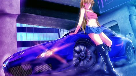 Anime Girl With Car Wallpapers Wallpaperboat
