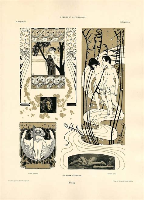 Koloman Moser Gerlachs Allegorien Plate 89 Bookplate Spring