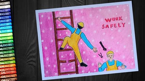 How To Draw Safety Poster Industrial Safety Step By Step Youtube