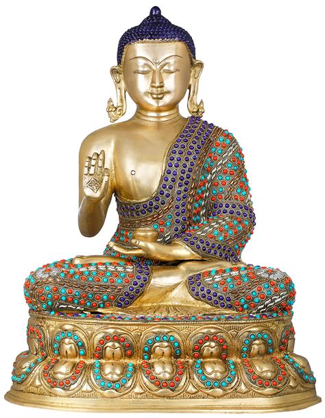Tibetan Buddhist Shakyamuni Buddha On Double Lotus Seat