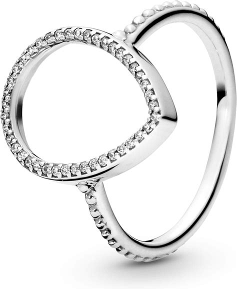 Pandora Women Silver Promise Ring 196253cz Size N 54 Uk