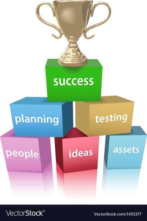 Business Model Win Success Trophy Royalty Free Vector Image