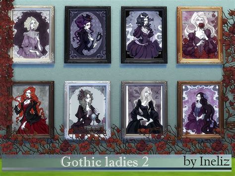 A Set Of Gothic Portraits Of Females Found In Tsr Category Sims 4