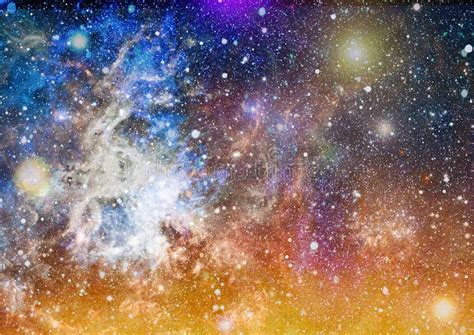 Nebula Night Starry Sky In Rainbow Colors Multicolor Outer Space Star Field And Nebula In Deep