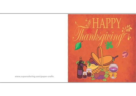 Happy Thanksgiving Day Card Free Printable Papercraft Templates