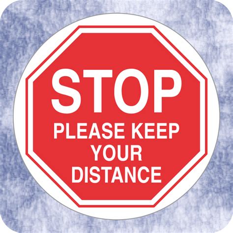 Stop Please Keep Your Distance Floor Sticker Klein Signs