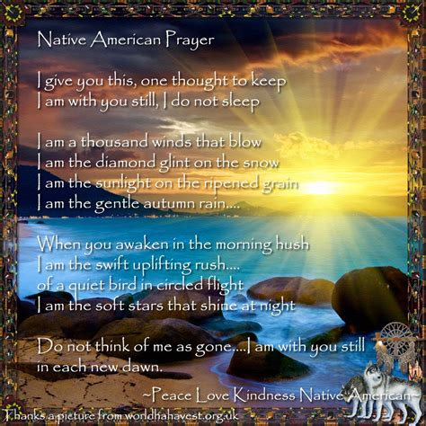 Peace Love Kindness Poems Native American Prayer