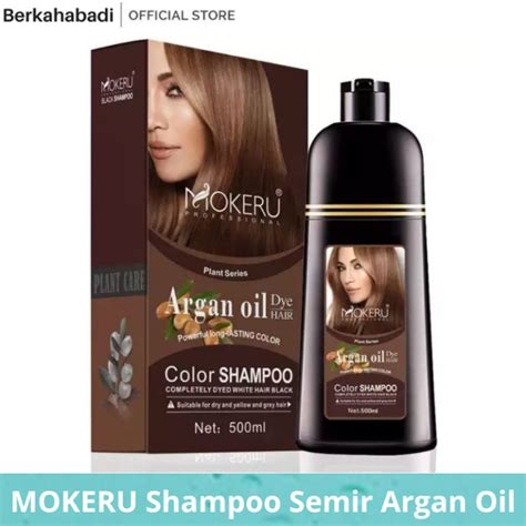 Ready Mokeru Shampoo Semir Argan Oil Keratin Herbal Alami Shampoo