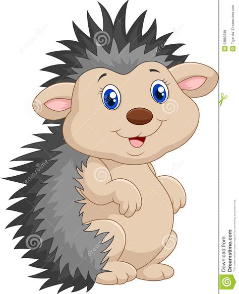 Adorable Hedgehog Cartoon Was Standing Stock Vector Image 53892539