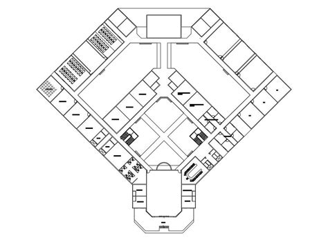 Autocad Plan Of Engineering College With Furniture Layout Design Dwg