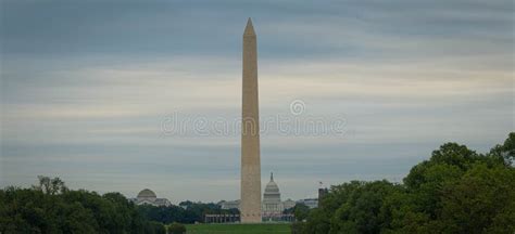 The Washington Monument Framed In The Distance Stock Image Image Of
