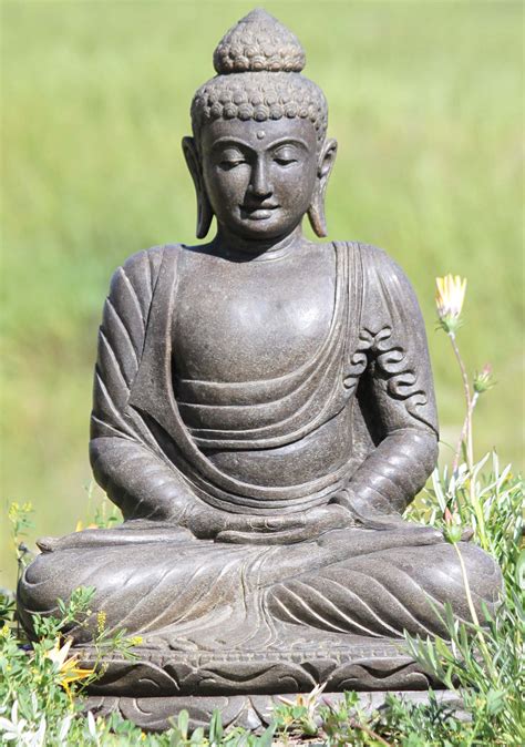 Sold Stone Meditating Buddha Garden Statue 28 113ls579 Hindu Gods