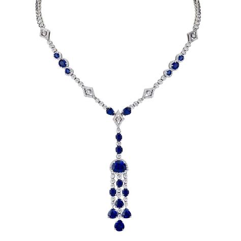 Sapphire Necklace With Diamonds Hammerman Jewels
