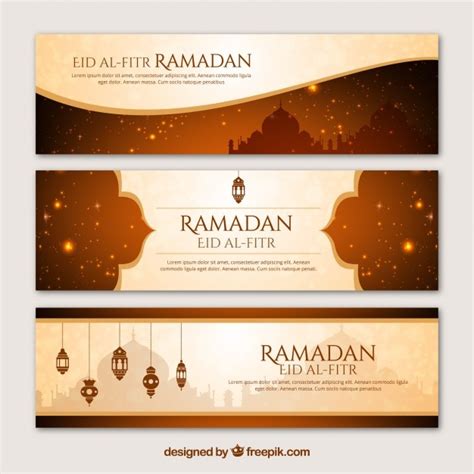 Ramadan Banners In Elegant Style Vector Free Download