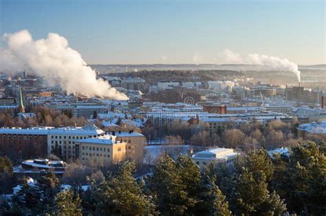 View Over The City Of Tampere Finland Stock Photo Image Of Seasonal