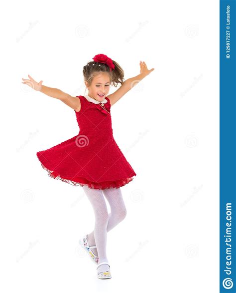 A Little Girl In A Dress Is Spinning Stock Image Image Of Child