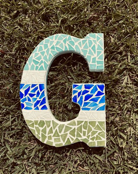 Stained Glass Mosaic Letter G Etsy