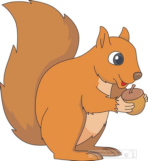 Squirrel With Acorn Clipart