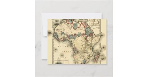 Viintage 1874 Map Of Africa Antique African Print Invitation Zazzle