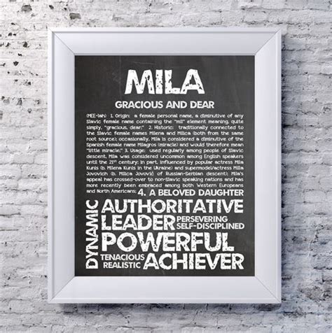 Mila Personalized Name Print Typography Print By Ohbabynames