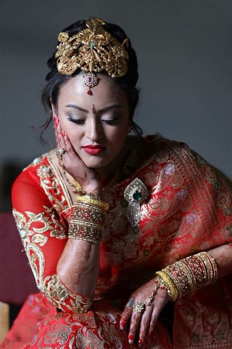 traditional newari accessories luswah gold makeup looks bride beauty head jewelry