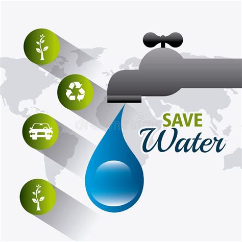 Save Water Ecology Stock Vector Illustration Of Design 60870361