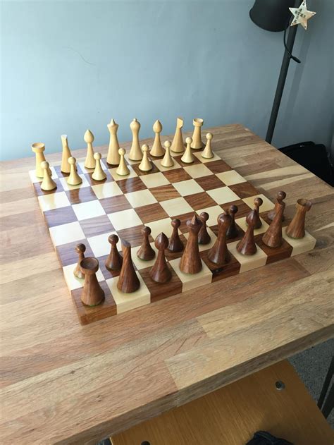 Borderless Hardwood End Grain Chess Board Golden Rosewood And Maple 50
