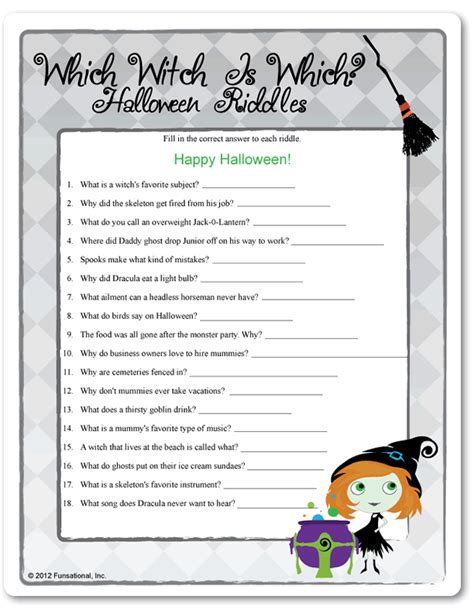 Printable Halloween Riddles With Answers