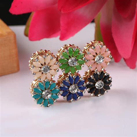 6pcs Mix Color Strong Magnet Brooch Sun Flower Brooches Pin Muslim Headscarf Abaya Khimar