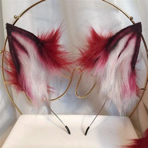22in Blood Wolf Tail Wolf Ears Cosplay Animal Ears Plush Etsy Uk