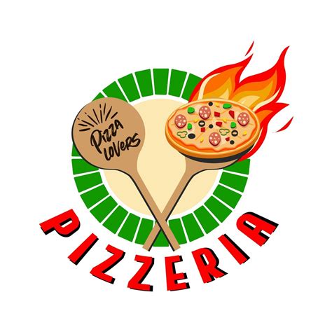 Pizzeria Fast Food Logo Or Label Menu Design For Cafe And Restaurant